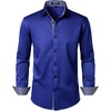 JEMITOP Mens Stretch Multi-Use Dress Shirts(Royal Blue)