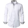 JEMITOP Mens Stretch Multi-Use Dress Shirts(Solid White)