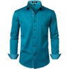 JEMITOP Mens Stretch Multi-Use Dress Shirts(Teal)