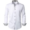 JEMITOP Mens Stretch Multi-Use Dress Shirts(White)