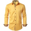 JEMITOP Mens Stretch Multi-Use Dress Shirts(Yellow)