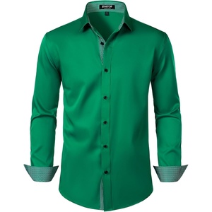 JEMITOP Mens Stretch Multi-Use Dress Shirts(Green)