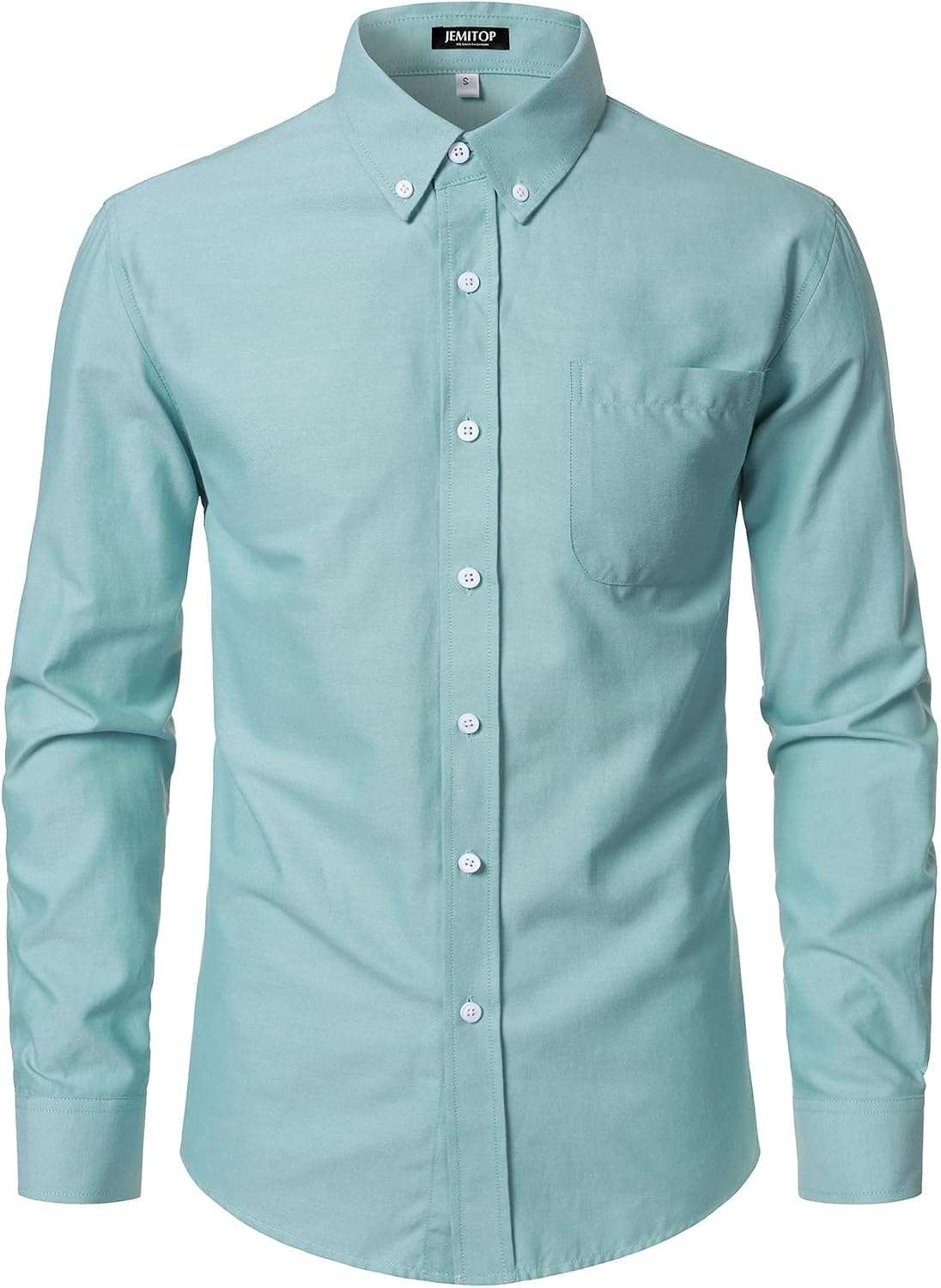 image:imageJEMITOP Mens Lightweight Oxford Long Sleeve ShirtsAqua Green