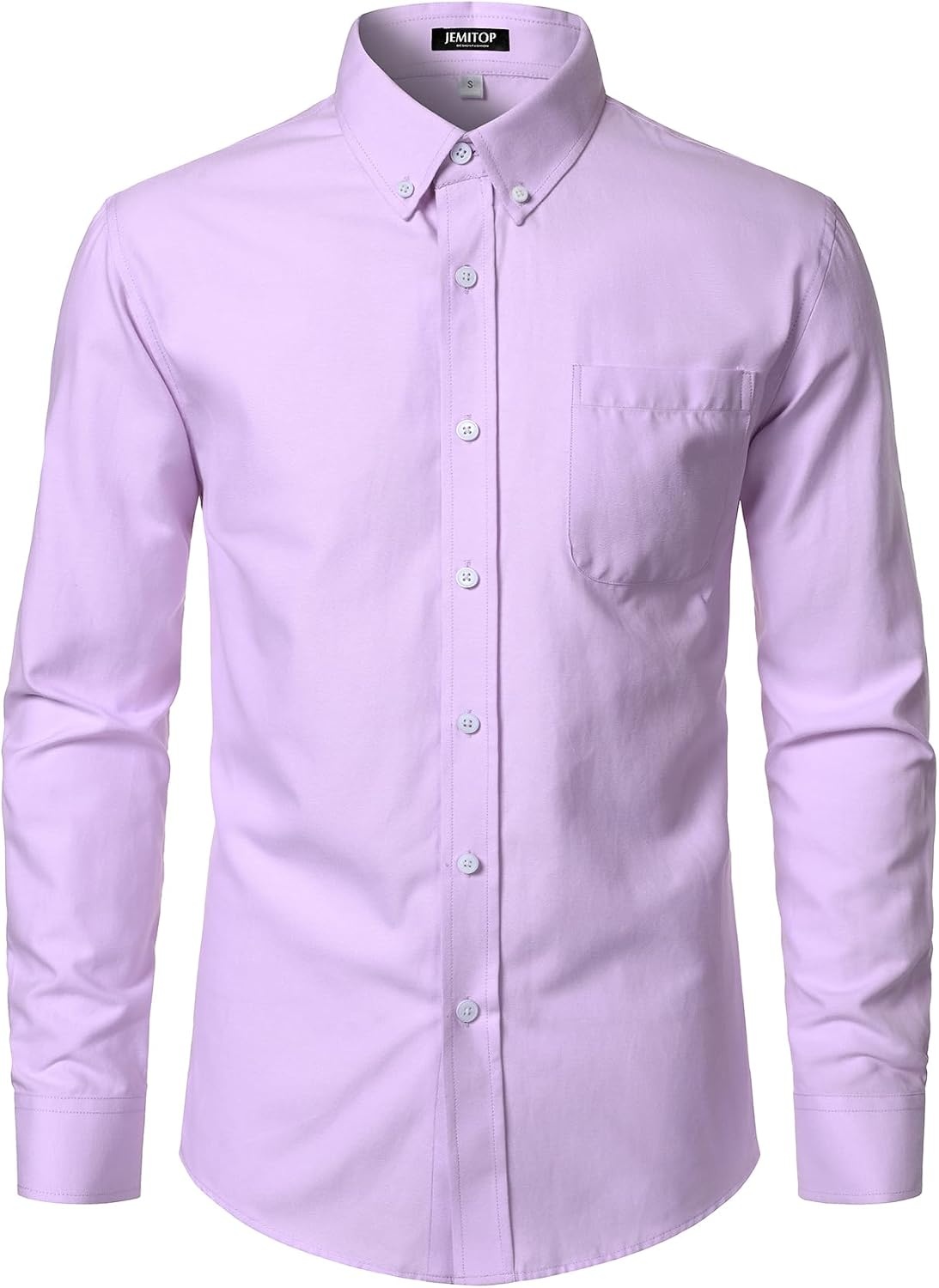 image:imageJEMITOP Mens Lightweight Oxford Long Sleeve ShirtsLavender Purple