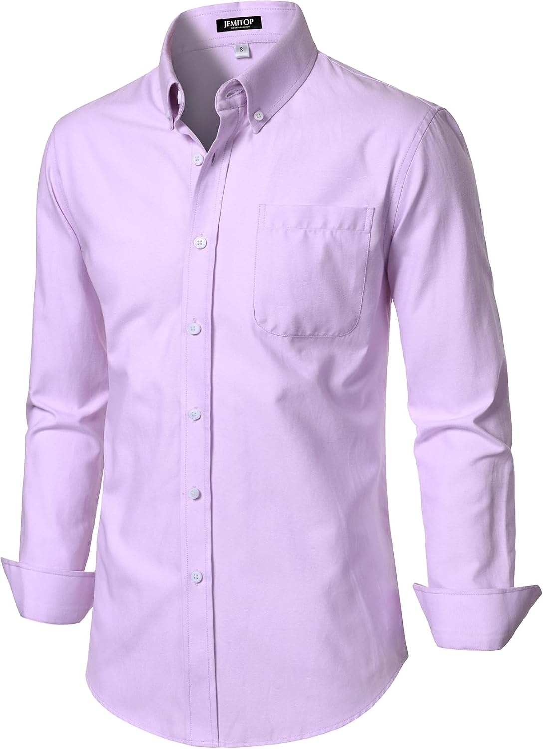 image:imageJEMITOP Mens Lightweight Oxford Long Sleeve ShirtsLavender Purple