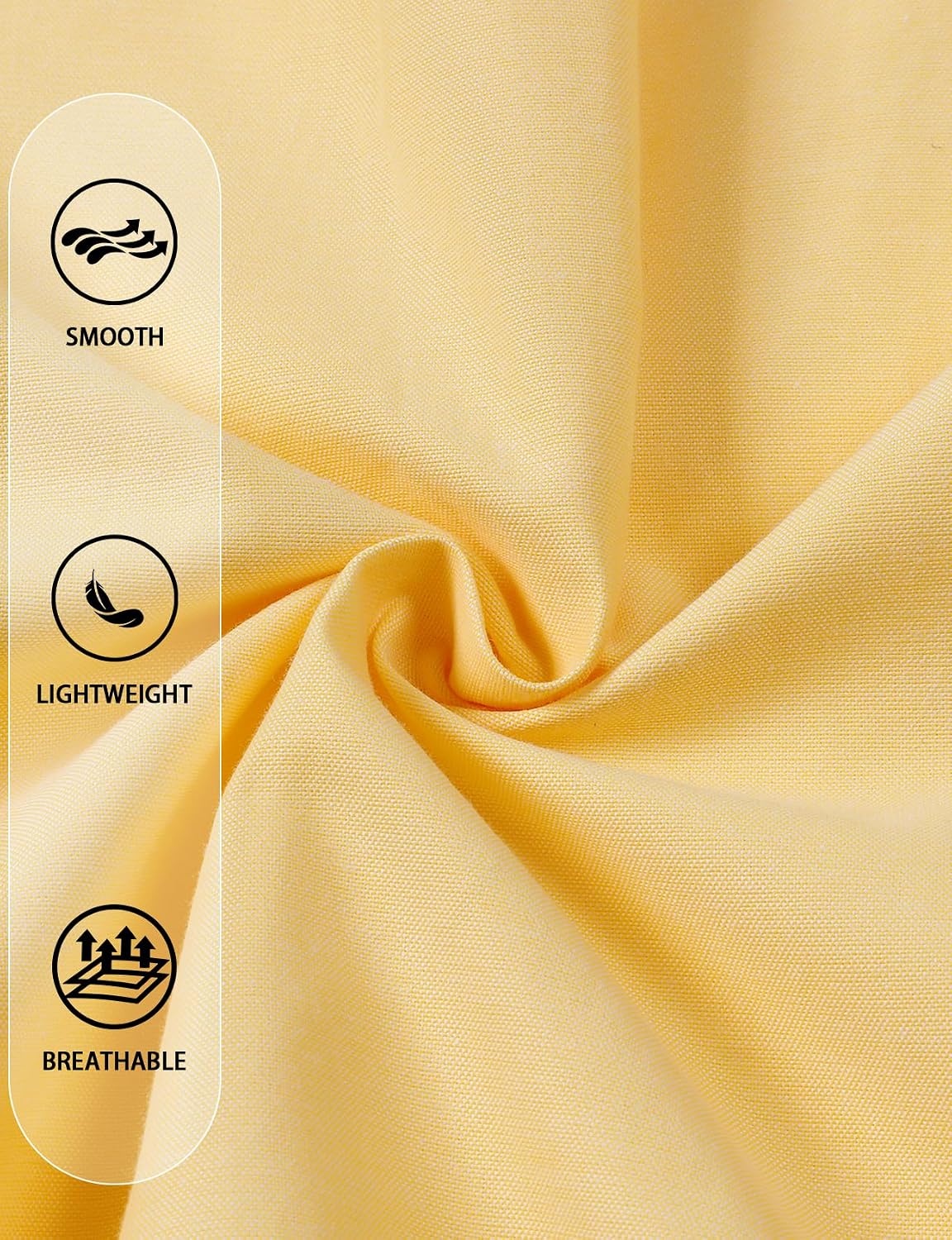 image:imageJEMITOP Mens Lightweight Oxford Long Sleeve ShirtsLemon Yellow