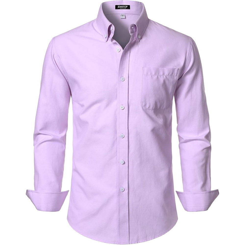 image:imageJEMITOP Mens Lightweight Oxford Long Sleeve ShirtsLavender Purple
