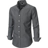JEMITOP Mens Lightweight Oxford Long Sleeve Shirts(Dark Grey)