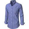 JEMITOP Mens Lightweight Oxford Long Sleeve Shirts(Denim Blue)