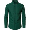 JEMITOP Mens Lightweight Oxford Long Sleeve Shirts(Forest Green)