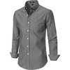 JEMITOP Mens Lightweight Oxford Long Sleeve Shirts(Grey)