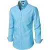 JEMITOP Mens Lightweight Oxford Long Sleeve Shirts(Lake Blue)