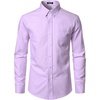 JEMITOP Mens Lightweight Oxford Long Sleeve Shirts(Lavender Purple)