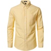 JEMITOP Mens Lightweight Oxford Long Sleeve Shirts(Lemon Yellow)