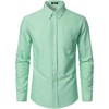 JEMITOP Mens Lightweight Oxford Long Sleeve Shirts(Mint Green)