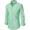 JEMITOP Mens Lightweight Oxford Long Sleeve Shirts(Mint Green)