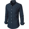 JEMITOP Mens Lightweight Oxford Long Sleeve Shirts(Navy Blue)
