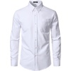 JEMITOP Mens Lightweight Oxford Long Sleeve Shirts(White)
