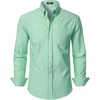 JEMITOP Mens Lightweight Oxford Long Sleeve Shirts(Mint Green)