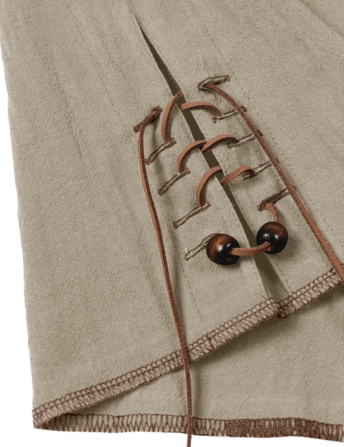 image:imageJEMITOP Mens Renaissance Costume Top Pirate Viking ShirtKhaki