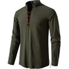 JEMITOP Mens Renaissance Costume Top Pirate Viking Shirt(Army Green)
