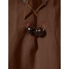 JEMITOP Mens Renaissance Costume Top Pirate Viking Shirt(Brown)