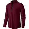 JEMITOP Mens Renaissance Costume Top Pirate Viking Shirt(Burgundy)
