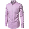 JEMITOP Mens Wrinkle-Free Mandarin Collar Dress Shirt(Lavender Purple)