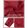 JEMITOP Mens Wrinkle-Free Mandarin Collar Dress Shirt(Red)