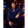 JEMITOP Mens Wrinkle-Free Mandarin Collar Dress Shirt(Royal Blue)