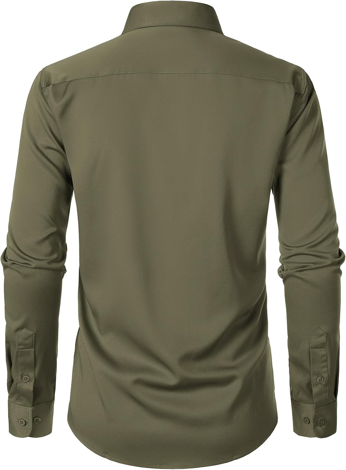 image:imageJEMITOP Mens Stretch WrinkleFree Soft Dress ShirtsArmy Green