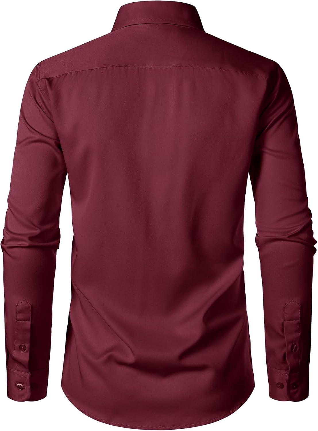 image:imageJEMITOP Mens Stretch WrinkleFree Soft Dress ShirtsBurgundy