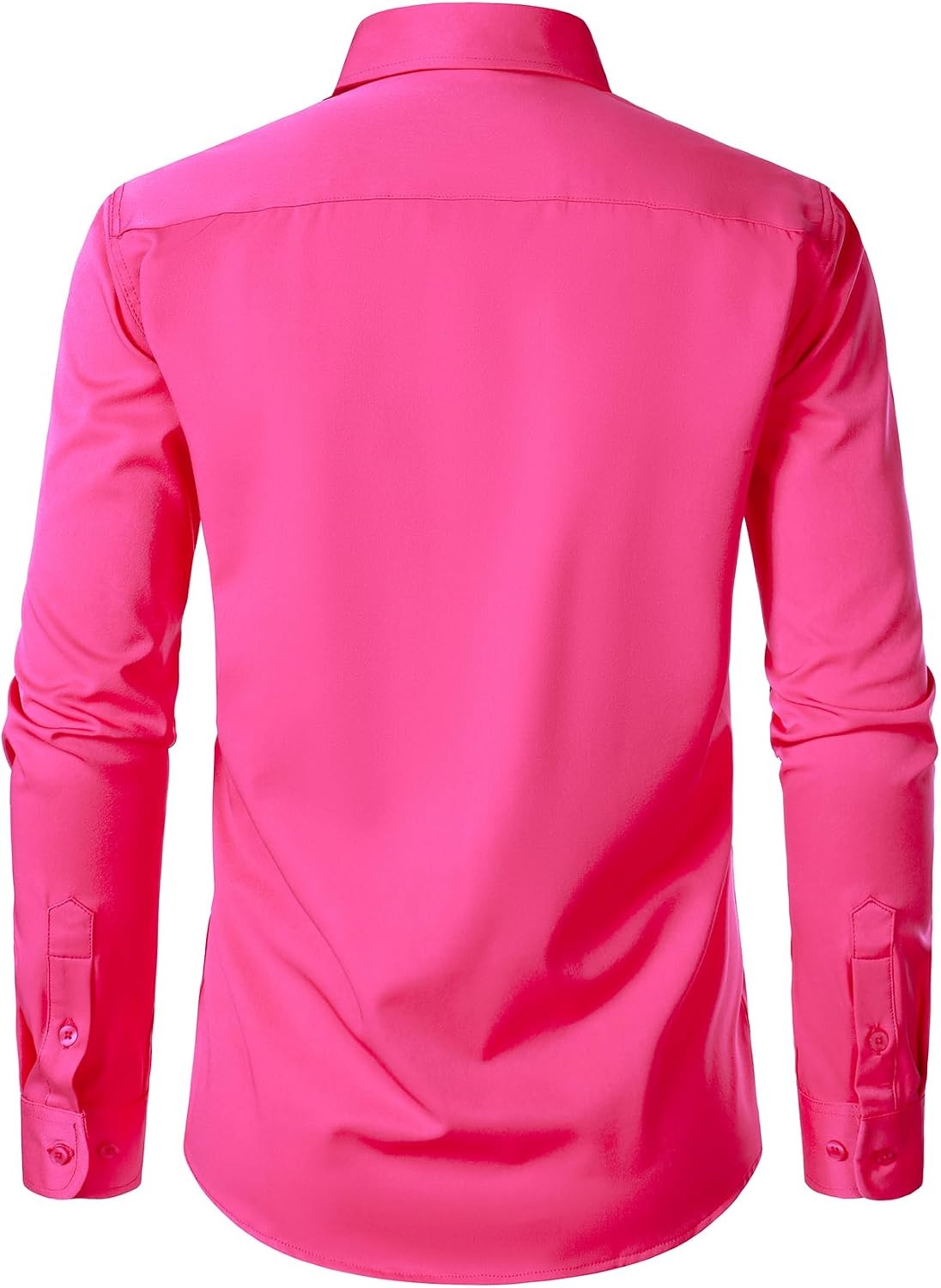 image:imageJEMITOP Mens Stretch WrinkleFree Soft Dress ShirtsHot Pink