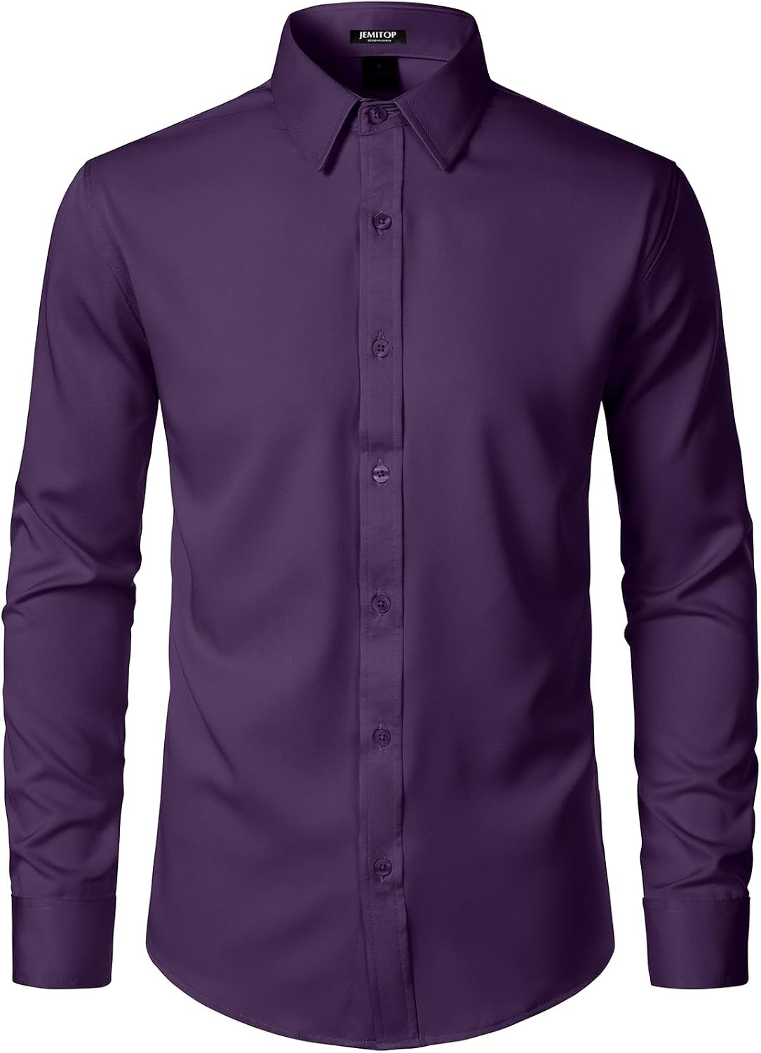 image:imageJEMITOP Mens Stretch WrinkleFree Soft Dress ShirtsPurple