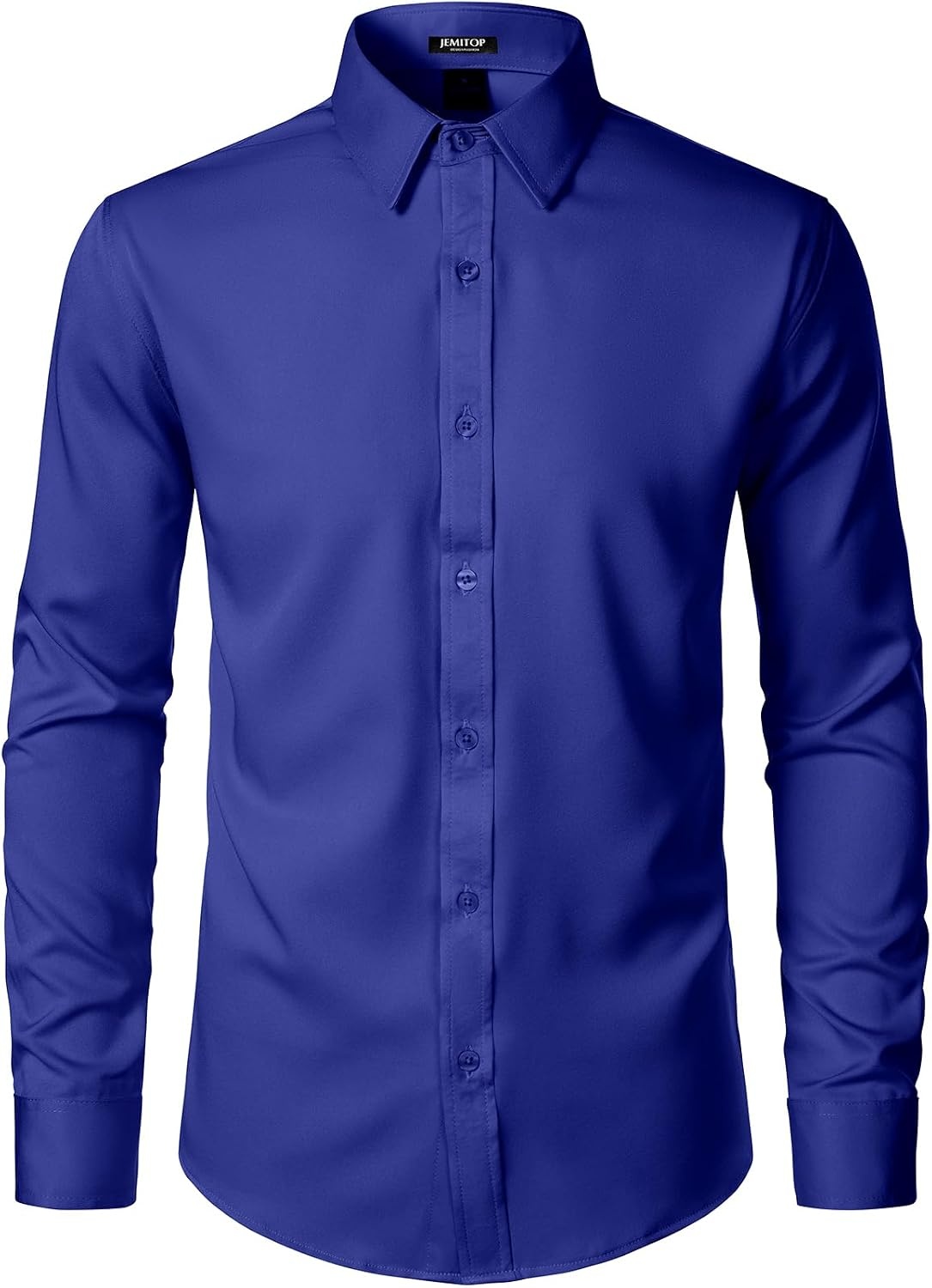 image:imageJEMITOP Mens Stretch WrinkleFree Soft Dress ShirtsRoyal Blue