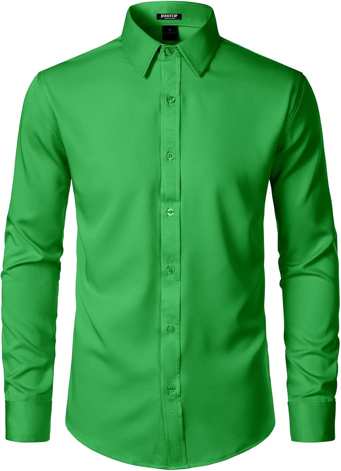 image:imageJEMITOP Mens Stretch WrinkleFree Soft Dress ShirtsShamrock Green