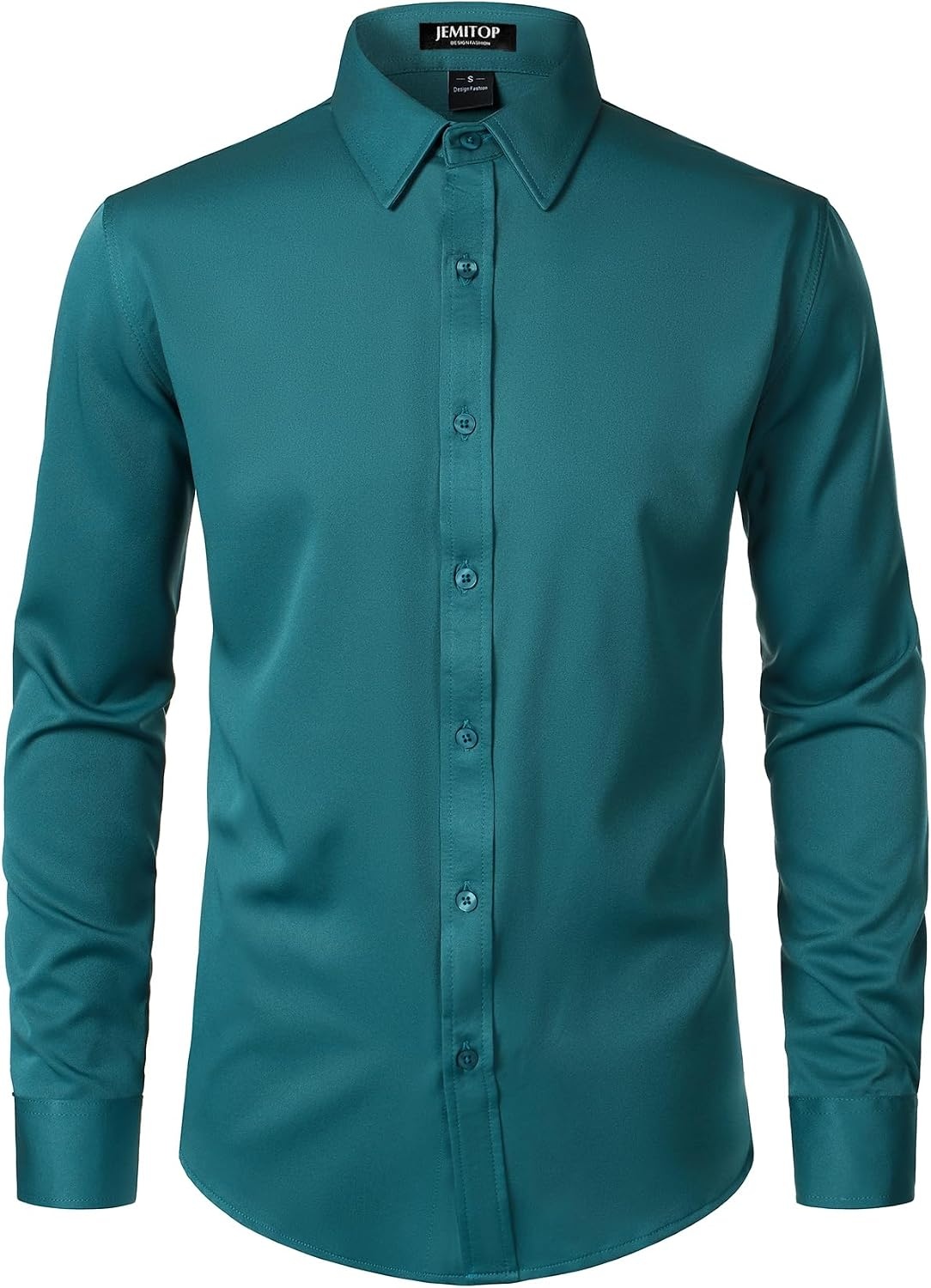 image:imageJEMITOP Mens Stretch WrinkleFree Soft Dress ShirtsTeal