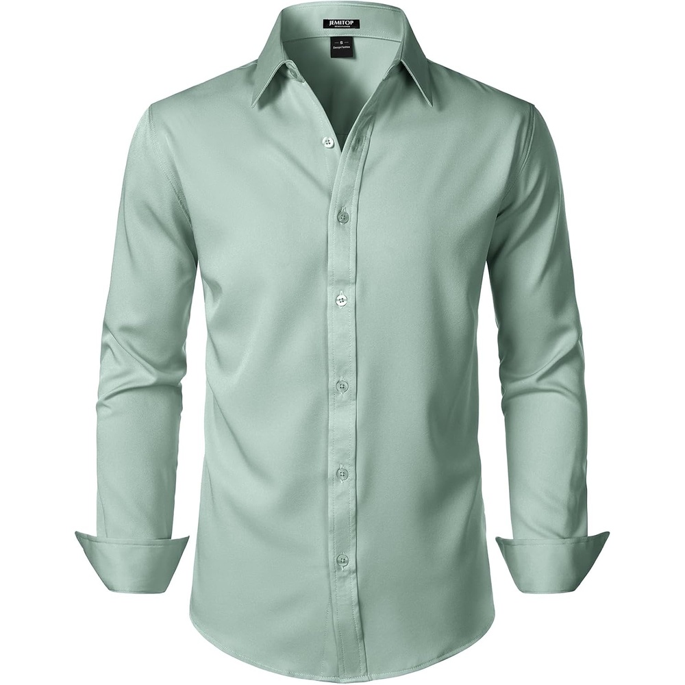 image:imageJEMITOP Mens Stretch WrinkleFree Soft Dress ShirtsTurquoise