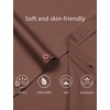 JEMITOP Mens Stretch Wrinkle-Free Soft Dress Shirts(Brown)