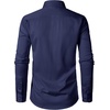 JEMITOP Mens Stretch Wrinkle-Free Soft Dress Shirts(Navy Blue)
