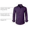 JEMITOP Mens Stretch Wrinkle-Free Soft Dress Shirts(Purple)