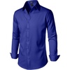 JEMITOP Mens Stretch Wrinkle-Free Soft Dress Shirts(Royal Blue)