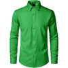 JEMITOP Mens Stretch Wrinkle-Free Soft Dress Shirts(Shamrock Green)
