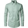 JEMITOP Mens Stretch Wrinkle-Free Soft Dress Shirts(Turquoise)