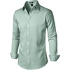 JEMITOP Mens Stretch Wrinkle-Free Soft Dress Shirts(Turquoise)