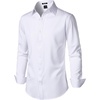 JEMITOP Mens Stretch Wrinkle-Free Soft Dress Shirts(White)