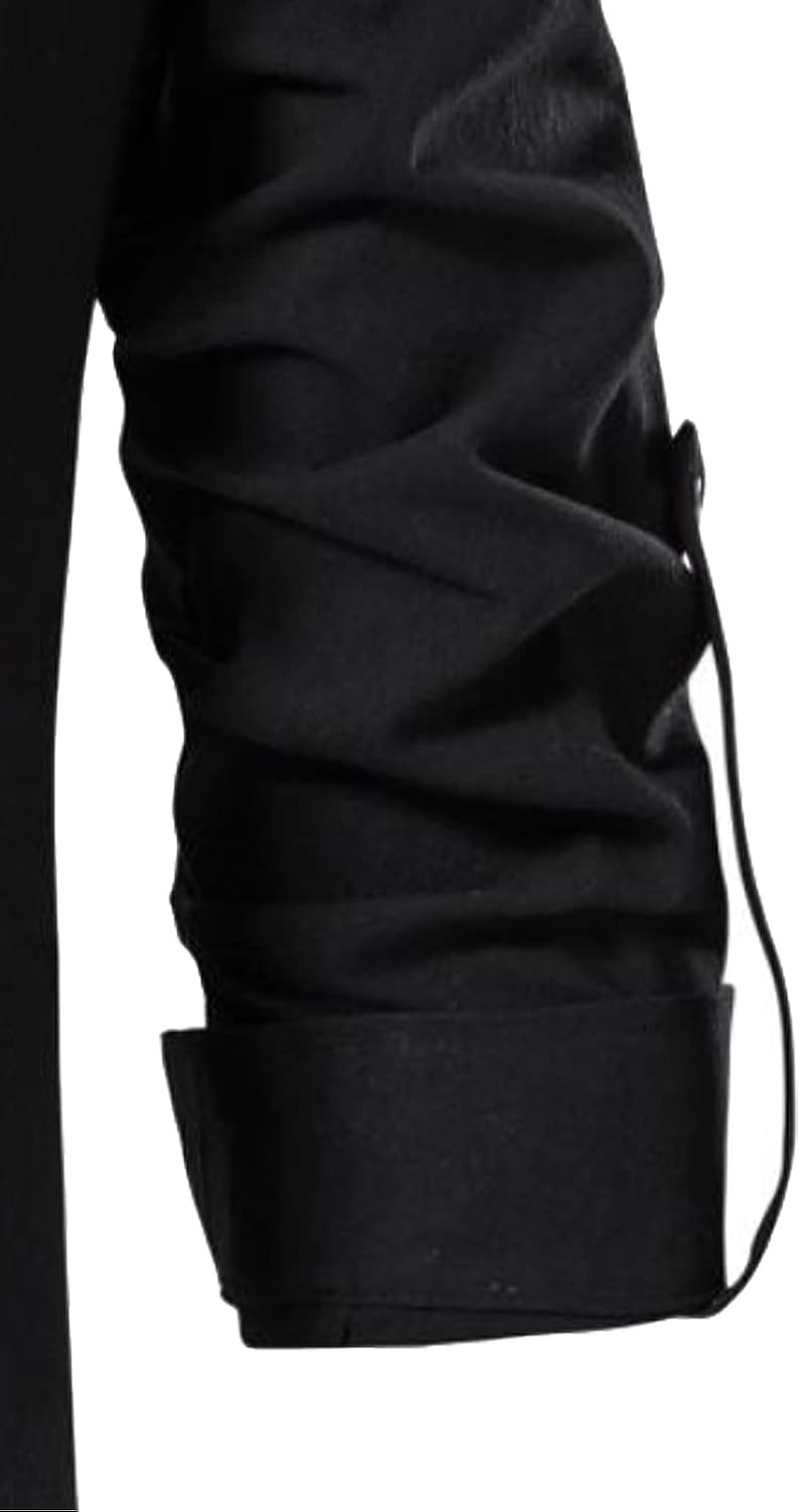image:imageJEMITOP Mens Pure Cotton Renaissance Lace Up ShirtBlack