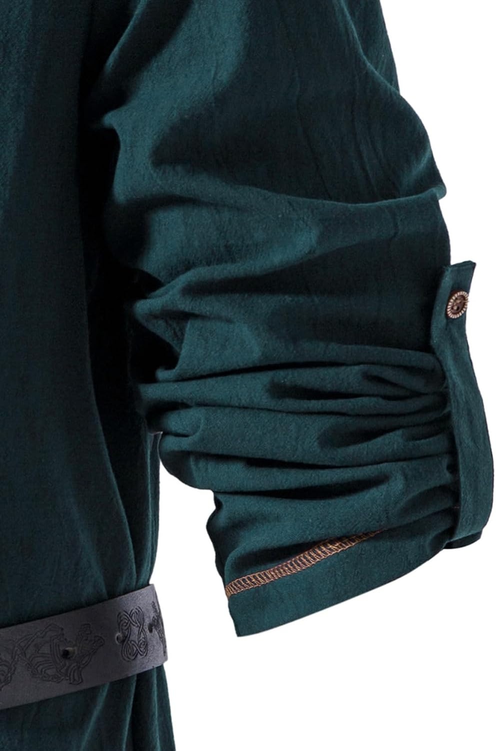 image:imageJEMITOP Mens Pure Cotton Vintage Shirt Renaissance Costume Without BeltDark Green