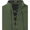 JEMITOP Men’s Pure Cotton Renaissance Lace Up Shirt(Army Green)