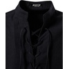 JEMITOP Men’s Pure Cotton Renaissance Lace Up Shirt(Black)